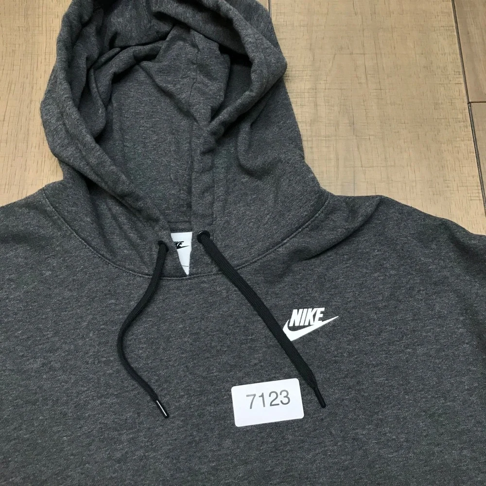 Nike Hoodie Womens Plus Size 1X Gray Pullover Hooded Cotton Blend Gym Run Casual